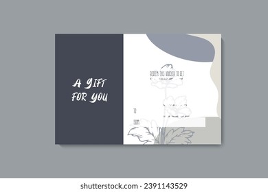 Set of colorful gift cards template. Modern style vector illustration of flowers for saloon, gallery, spa, shop. Gift voucher	
