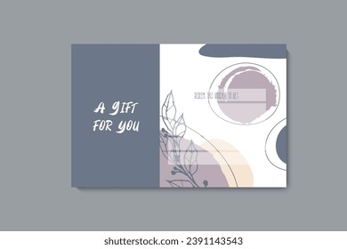 Set of colorful gift cards template. Modern style vector illustration of flowers for saloon, gallery, spa, shop. Gift voucher	
