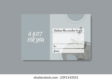 Set von bunten Geschenkkarten Vorlage. Moderne Vektorgrafik von Blumen für Salon, Galerie, Spa, Shop. Geschenkgutschein	
