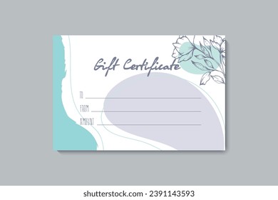 Plantilla de juego de tarjetas regalo de colores. Ilustración vectorial moderna de flores para salón, galería, spa, tienda. Asiento de regalo	
