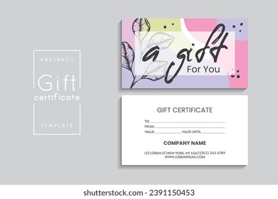 Set of colorful gift cards template. Modern style vector illustration of flowers for saloon, gallery, spa, shop. Gift voucher	