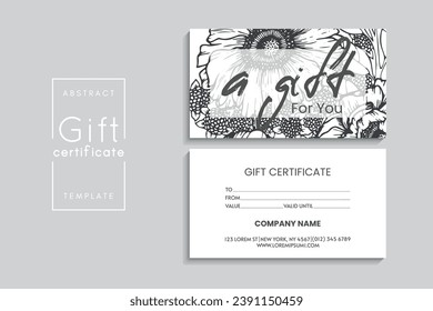 Set of colorful gift cards template. Modern style vector illustration of flowers for saloon, gallery, spa, shop. Gift voucher	