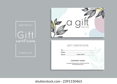 Set of colorful gift cards template. Modern style vector illustration of flowers for saloon, gallery, spa, shop. Gift voucher	