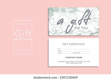 Set of colorful gift cards template. Modern style vector illustration of flowers for saloon, gallery, spa, shop. Gift voucher	
