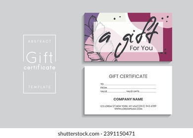 Set of colorful gift cards template. Modern style vector illustration of flowers for saloon, gallery, spa, shop. Gift voucher	