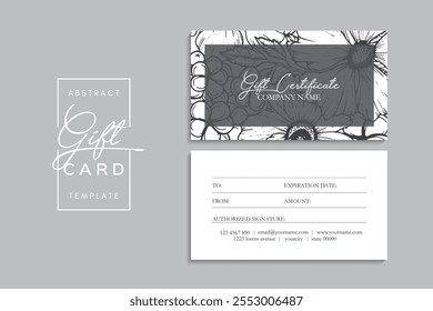 Set of colorful gift cards template. Modern style vector illustration of flowers for saloon, gallery, spa, shop. Gift voucher
