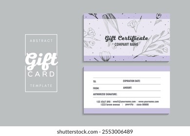 Set of colorful gift cards template. Modern style vector illustration of flowers for saloon, gallery, spa, shop. Gift voucher