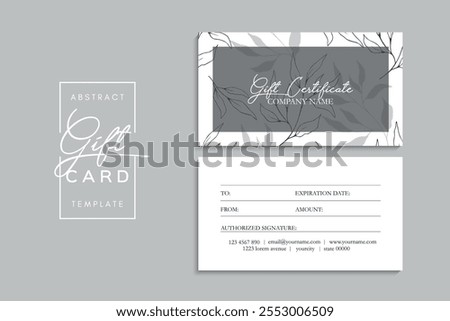 Set of colorful gift cards template. Modern style vector illustration of flowers for saloon, gallery, spa, shop. Gift voucher