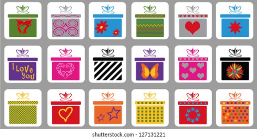 set of colorful giftboxes