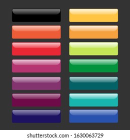 Set of colorful glass buttons. Web design elements
