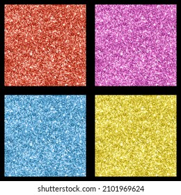 Set of colorful glitter sparks. Shiny confetti and glowing lights. Vector illustration.
