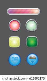 Set of colorful glossy buttons,Game design elements