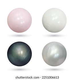 Set of Colorful Glossy Spheres Isolated on Dark Background. Toy Balls. 3D render