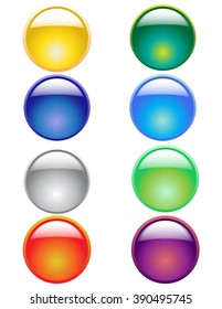 Set of colorful glossy vector web buttons.
