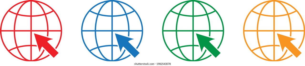 conjunto de ilustraciones coloridas de go to web icon vector