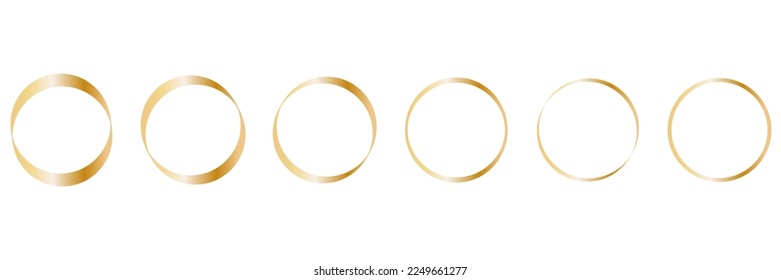 Satz bunter goldener Rahmen, handgezeichnet goldener Kreis