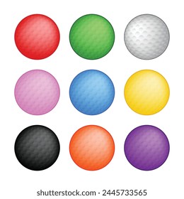 set of colorful golf balls