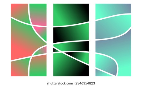 Set of colorful gradient abstract background for cover, poster, screen, decoration
