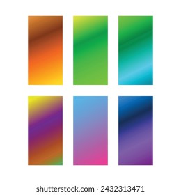 Set of colorful gradient background screen minimal vector