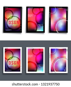 Set of colorful gradient background template for the banner, flyer, poster, cover brochure or other printing products. Vector illustration.