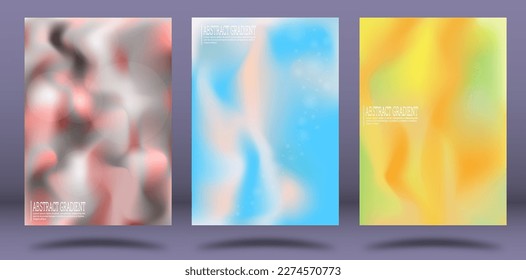 A set colorful gradient backgrounds  Abstract flower arrangement  A template for creative design