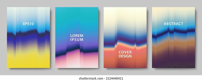 Set of Colorful Gradient Backgrounds. Blur Texture. Modern Vector Illustration without Transparency.