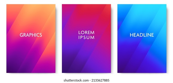 Set of Colorful Gradient Backgrounds. Modern Vector Illustration without Transparency.