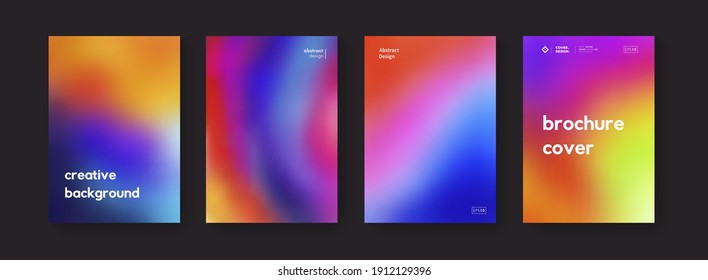 Set of colorful gradient backgrounds vector design. Modern abstract posters collection. 