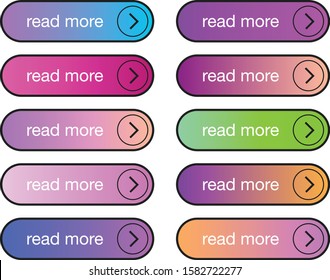Set of colorful gradient buttons for web and ui/ux design