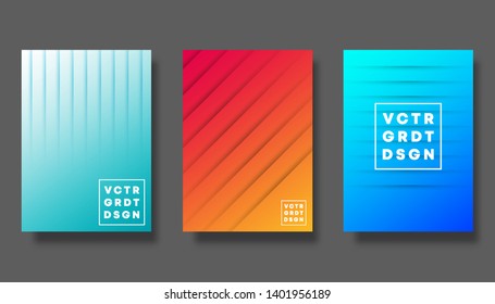 Set of colorful gradient cover for flyer, poster, brochure, typography and other printing products. Vector illustration.