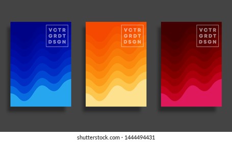 Set of colorful gradient cover template design for flyer, poster, brochure, typography or other printing products. Vector illustration.