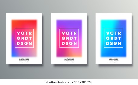 Set of colorful gradient cover template design for flyer, poster, brochure, typography or other printing products. Vector illustration.
