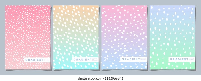 Set of colorful gradient covers With dots Pattern, pastel colors. For covers, wallpapers, branding and other projects.