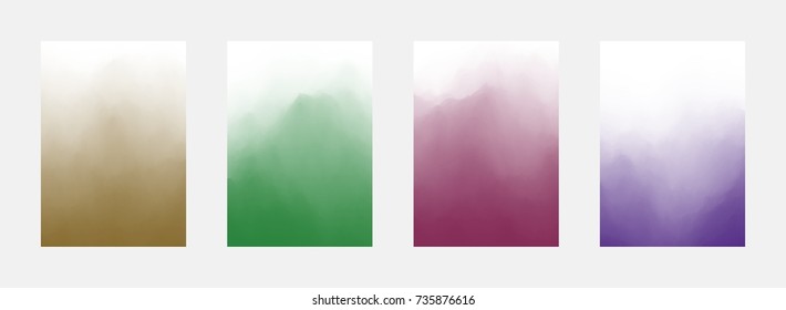 Set of colorful gradient covers for notebooks, scrapbooks, journals etc. A4 or A5 format, layered vector.