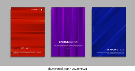 Set Of Colorful Gradient Dynamic Light Cover Template. Can Be Used For Banner, Presentation, Frame Or Wallpaper