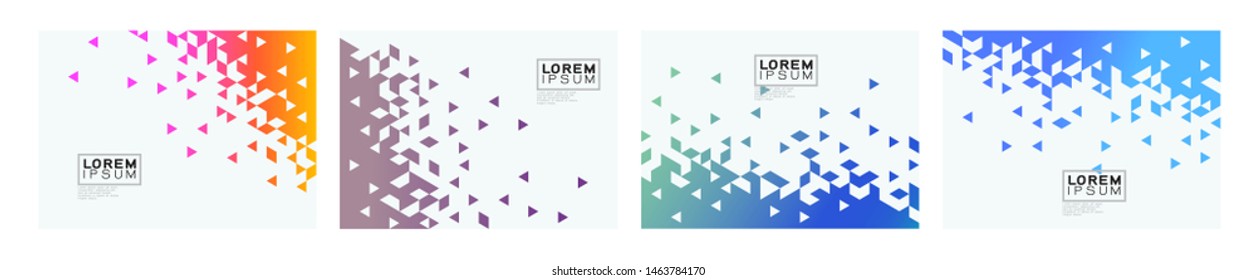 Set of colorful gradient triangle on white background with space. Modern background for business or technology presentation. vector illustration