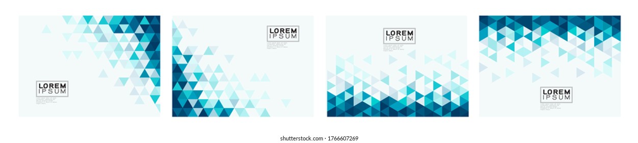 Set of colorful gradient triangle on white background with space. Modern background for business or technology presentation. vector illustration