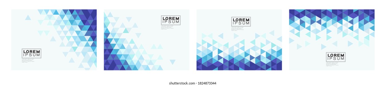 Set of colorful gradient triangle on white background with space. Modern background for business or technology presentation. vector illustration