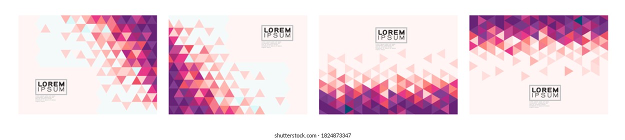 Set of colorful gradient triangle on white background with space. Modern background for business or technology presentation. vector illustration
