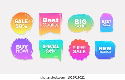  set of colorful gradients labels for promotion. Quality , Best Choice,Special Offer,Big sale,new product