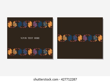 Set of colorful grape for your text design, business card, wine, backdrop, background. Vector art
