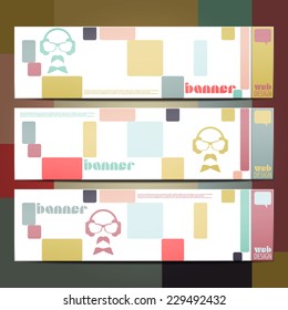 set of colorful graphic banners. vector minimalistic design