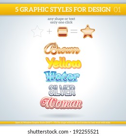 Set of Colorful Graphic Styles for Design.