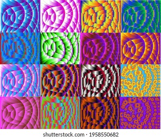 A set of colorful graphic waves. Use it for illustrations and textures.