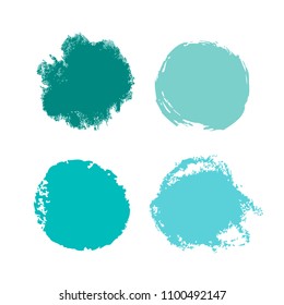 Set of colorful grunge spots. Vector circular design elements for cards and stickers