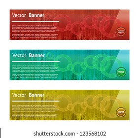 set of colorful grunge vector banners