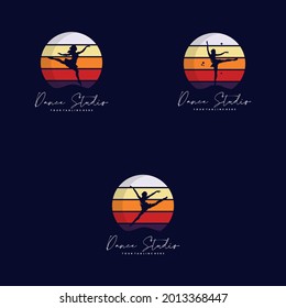 Set of Colorful Gymnastic Logo Design
