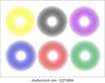Set of colorful halftone backgrounds, vector illustration