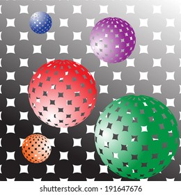 Set of colorful halftone circle design, stock vector illustration  