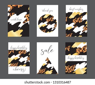 Set of colorful hand drawn universal cards and posters. Great texture design for birthday, wedding, date, sale, anniversary invitations, cards, posters, flyers, banners with a place for your text. 